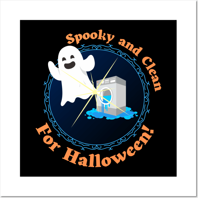 Spooky and Clean for Halloween - Cute Ghost Wall Art by EvolvedandLovingIt